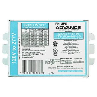 Advance IZT-2S26-M5-LD-35M Mark7 0-10V Dimming 2x13W 4-Pin CFL  Ballast For Discount