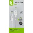 Cabo Entrançado USB-C Cellular Line Power 2.5m - Branco Hot on Sale