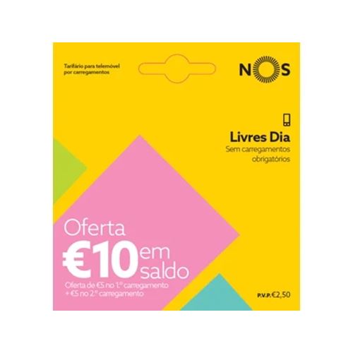 Pack Cartão NOS Livre 5G 2.5€ + 10€ For Cheap