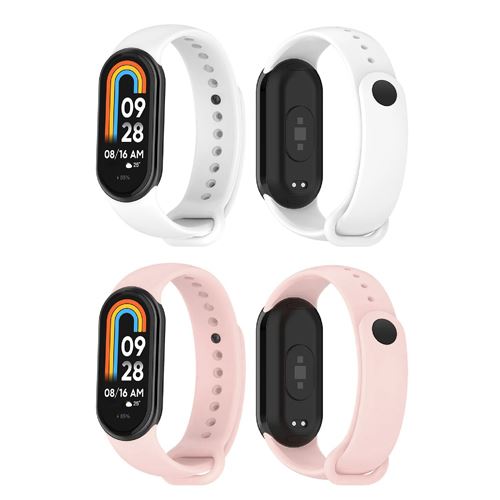 Pack Braceletes 4-OK para Pulseira de Atividade Xiaomi Mi Band 8 - 2 Unidades - Rosa  Branca Discount