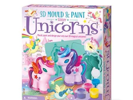 Unicórnios 3D para Moldar e Pintar - Glitter Magical Unicorns - 4M | Sig Toys Supply