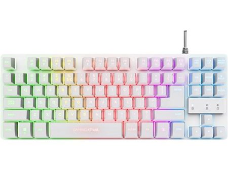 Teclado Gaming com Fios Trust Thado GXT833W- TKL - Branco on Sale