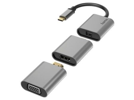 Kit Adaptadores Hama 6em1 USB-C - Mini-DisplayPort   HDMI   VGA (200306) For Discount