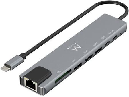 Hub USB-C para Multiportas Ewent 8-em-1 Online Sale